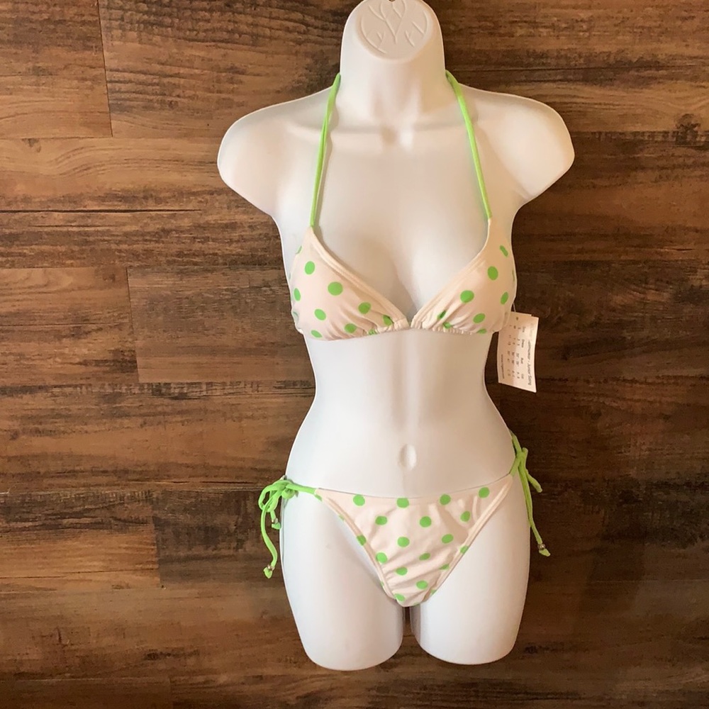 Green Polkadot String bikini brand new